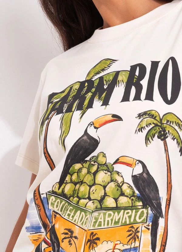 Farm - T-Shirt Fit Farm Rio Coco Gelado Bege 3
