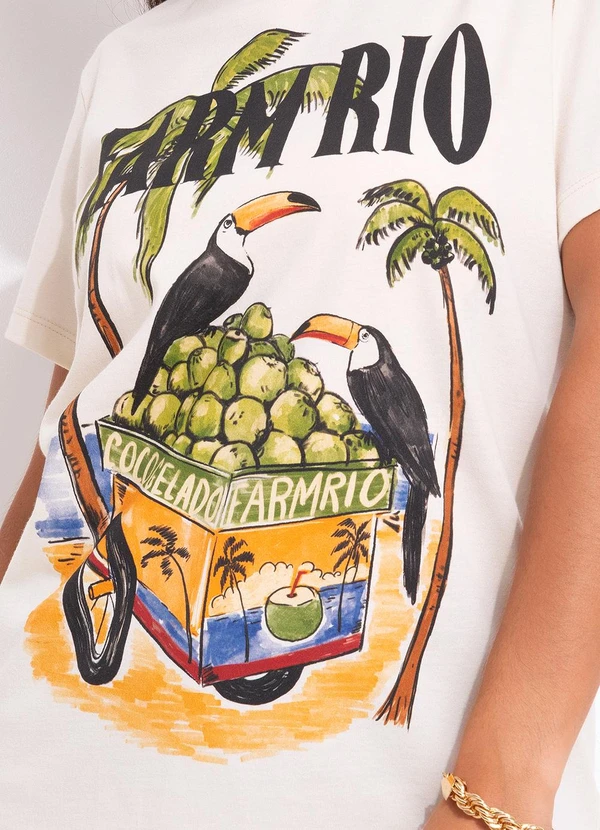 Farm - T-Shirt Fit Farm Rio Coco Gelado Bege 4