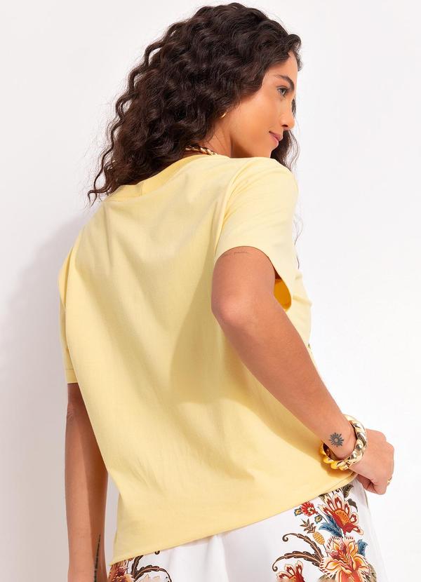 Farm - T-Shirt Fit Flores e Pássaros Amarelo 2