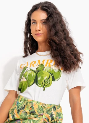 Farm - T-Shirt Fit Papacoco Off White - FARM