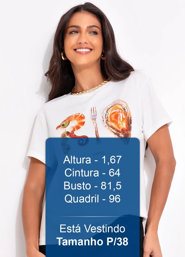 Farm - T-Shirt Fit Rio Ostra Off White 5