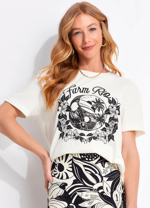 Farm - T-Shirt Fit Yin Yang Bege