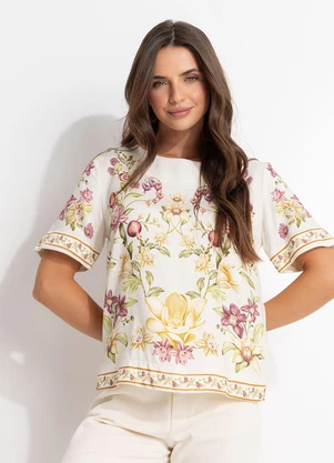 Farm - T-Shirt Flor de Roma Bege - FARM