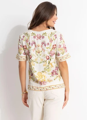 Farm - T-Shirt Flor de Roma Bege - FARM