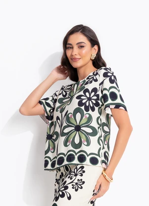 Farm - T-Shirt Florara Preto - FARM