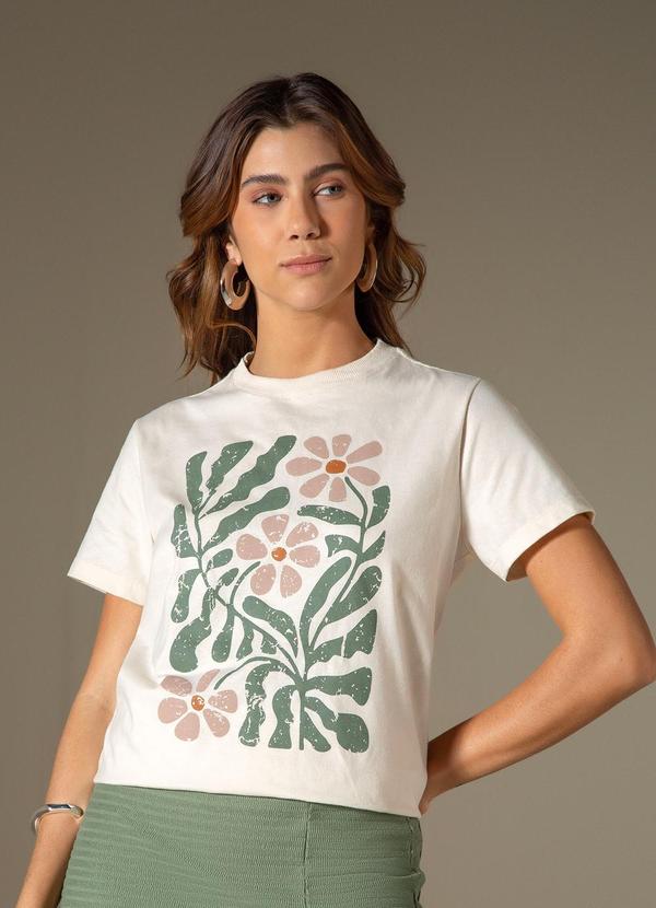 Use Modo - T-Shirt Flores Bege