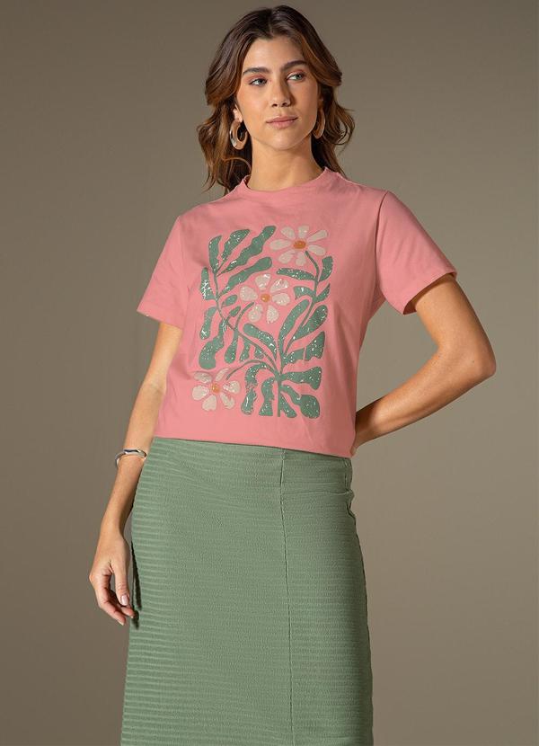 Use Modo - T-Shirt Flores Rosa 2