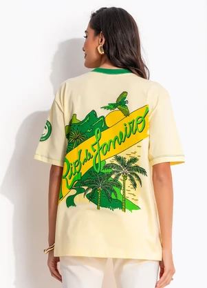 Farm - T-Shirt Ipanema Selo Carioca Amarelo - FARM