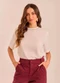 Doce Trama - T-Shirt Jardim Boho em Malha Branco - variação: Branco