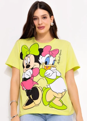 Disney - T-Shirt Lima em Malha de Algodão Penteado - DISNEY