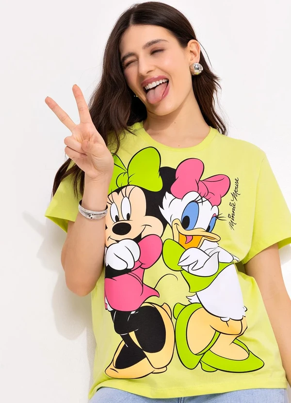 Disney - T-Shirt Lima em Malha de Algodão Penteado 4