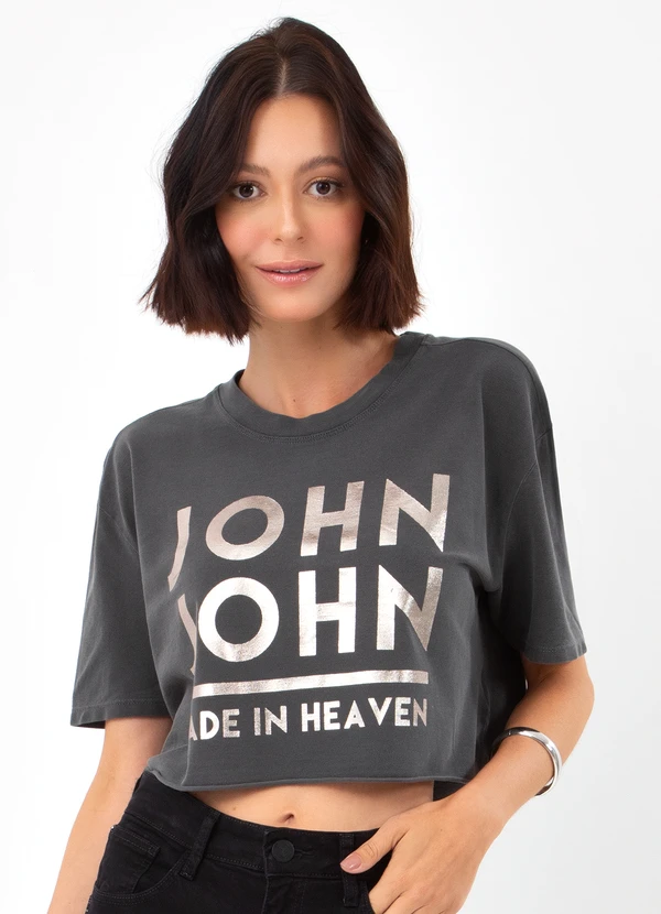 John John - T-Shirt Line Stone Preto