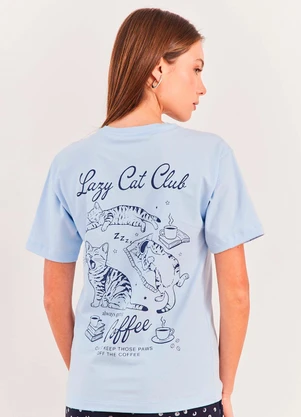 Sofie - T-Shirt Manga Curta Algodão Spring Flow Azul - SOFIE