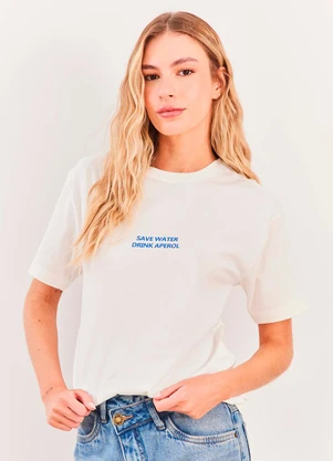 Sofie - T-Shirt Manga Curta Algodão Spring Flow Branco - SOFIE