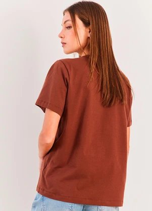 Sofie - T-Shirt Manga Curta Cotton Spring Flow Marrom - SOFIE