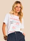 Doce Trama - T-Shirt Estampada com Manga Curta Marrom - variação: Branco