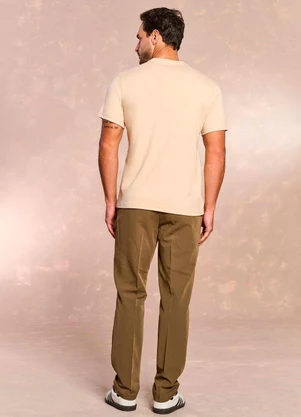 Doce Trama - T-Shirt Masculina em Malha Bege - DOCE TRAMA