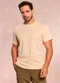 Doce Trama - T-Shirt Masculina em Malha Bege - variação: Bege