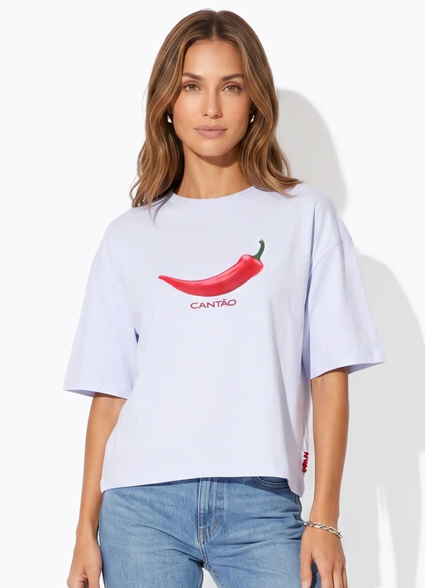 Cantão - T-Shirt Maxi Pimenta Branco