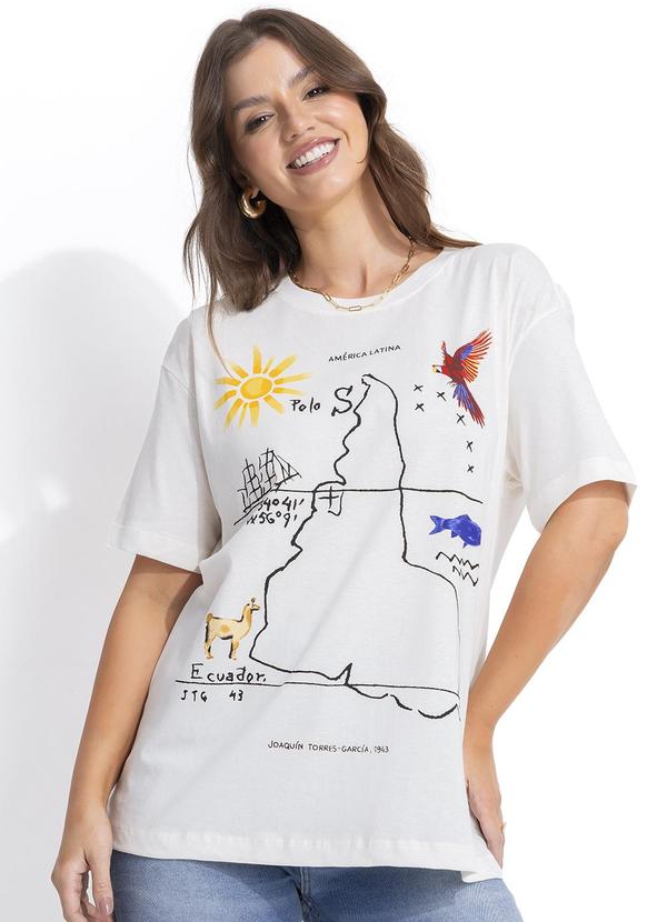 Farm - T-Shirt Média América Latina Off White