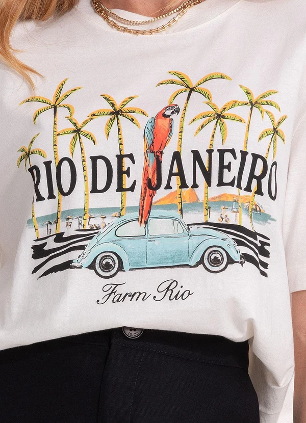 Farm - T-Shirt Média Brasileirinho Rio Off White 8