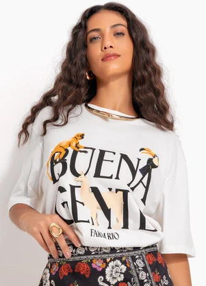 Farm - T-Shirt Média Buena Gente Off White - FARM