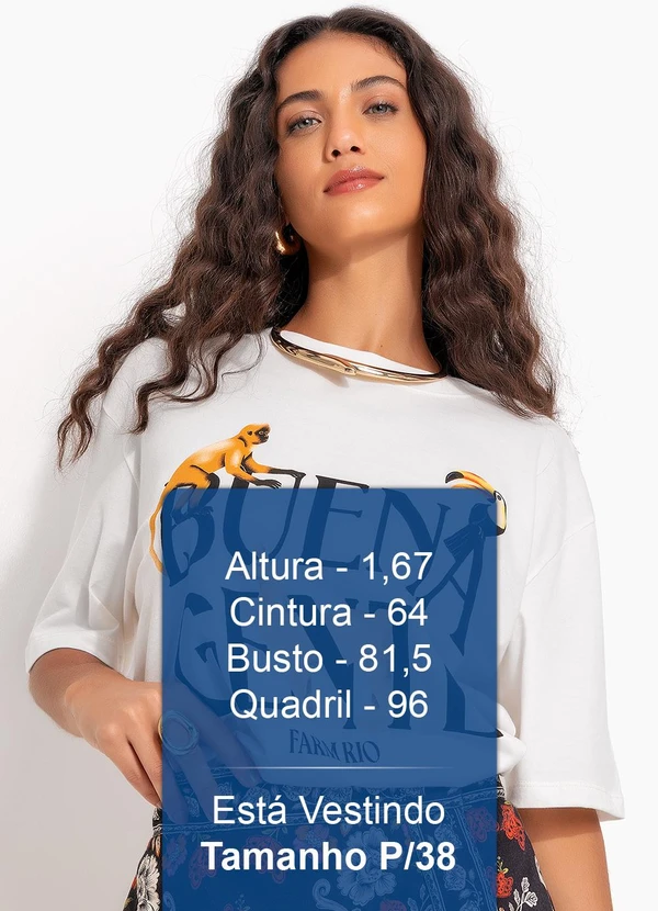 Farm - T-Shirt Média Buena Gente Off White 5