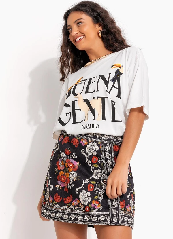 Farm - T-Shirt Média Buena Gente Off White 7