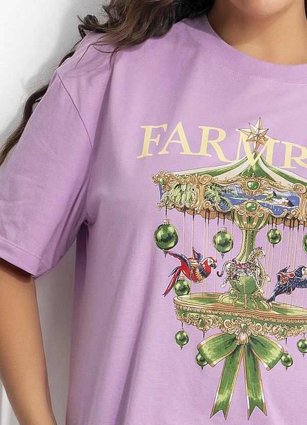 Farm - T-Shirt Média Carrossel Paris Roxo 14