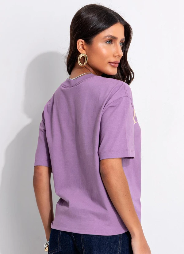 Farm - T-Shirt Média Carrossel Paris Roxo 2
