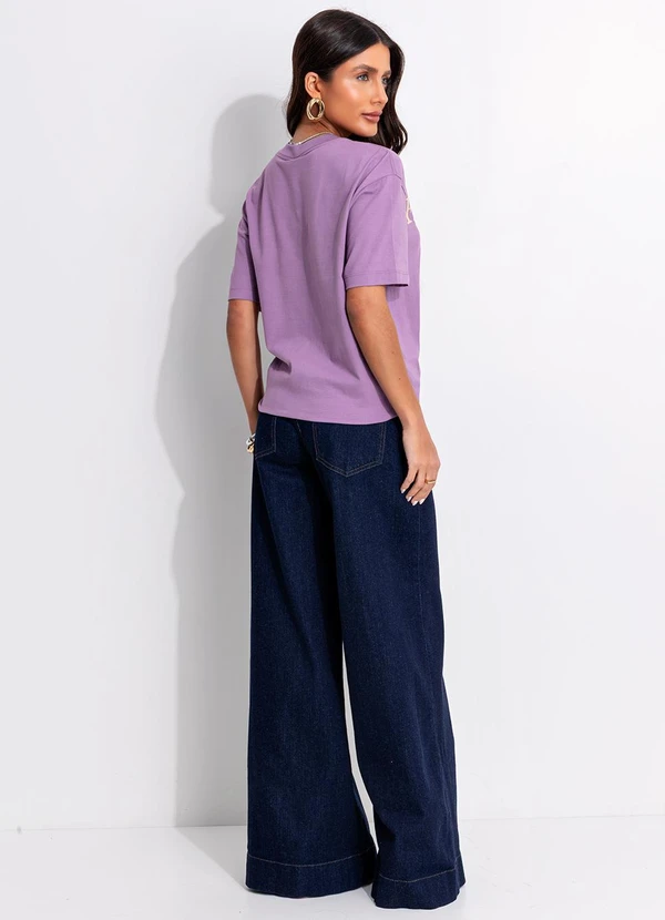 Farm - T-Shirt Média Carrossel Paris Roxo 5