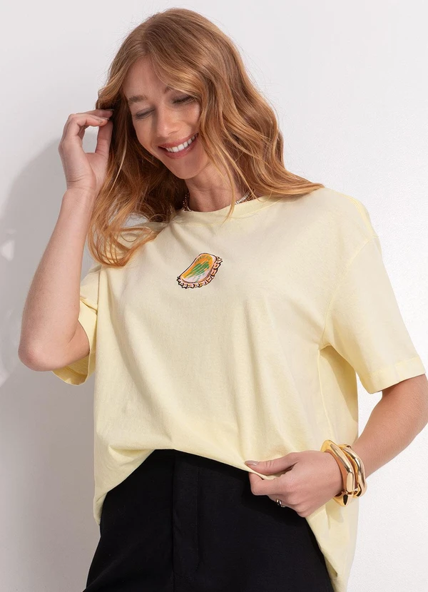 Farm - T-Shirt Média Cervecita Amarelo