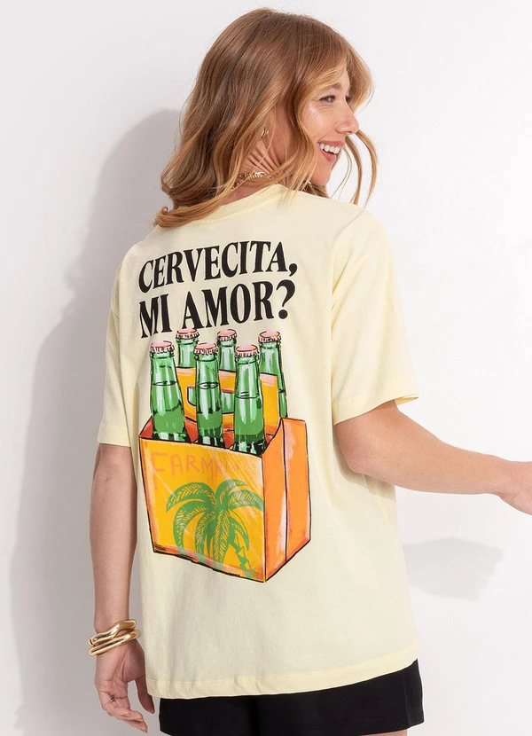 Farm - T-Shirt Média Cervecita Amarelo 2
