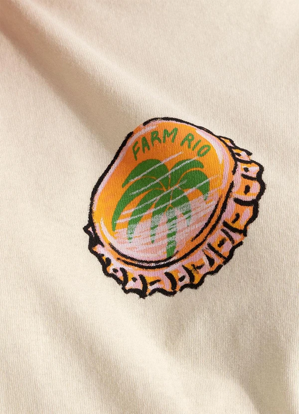 Farm - T-Shirt Média Cervecita Amarelo 6