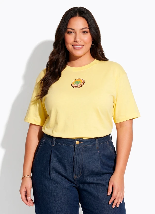 T-Shirt Média Cervecita Amarelo - Farm