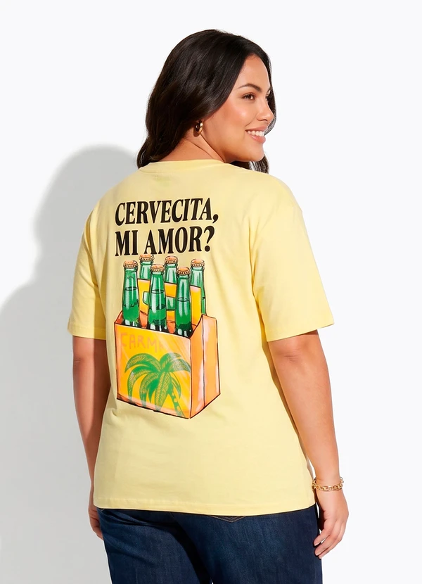T-Shirt Média Cervecita Amarelo - Farm