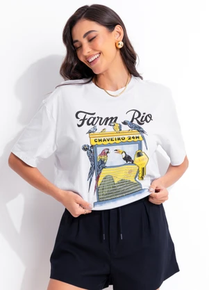 Farm - T-Shirt Média Chaveiro Branco - FARM