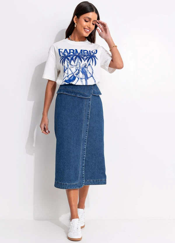 Farm - T-Shirt Média Cordas e Aves Bege 3