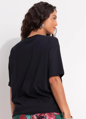 Farm - T-Shirt Média Drink Pintado Preto - FARM