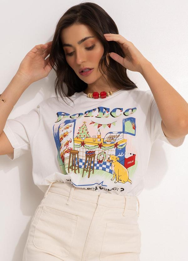 Farm - T-Shirt Média é Pavê Ou Pra Comer? Off White