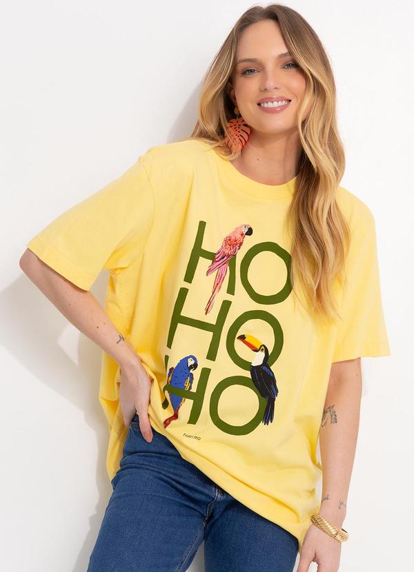 Farm - T-Shirt Média Hohoho Amarelo