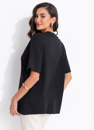 Farm - T-Shirt Média Meio Dia Preto - FARM