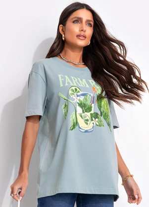 Farm - T-Shirt Média Mojito Rio Azul - FARM