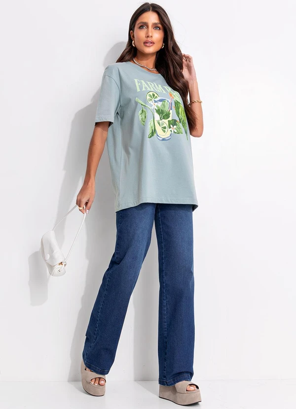 Farm - T-Shirt Média Mojito Rio Azul 3