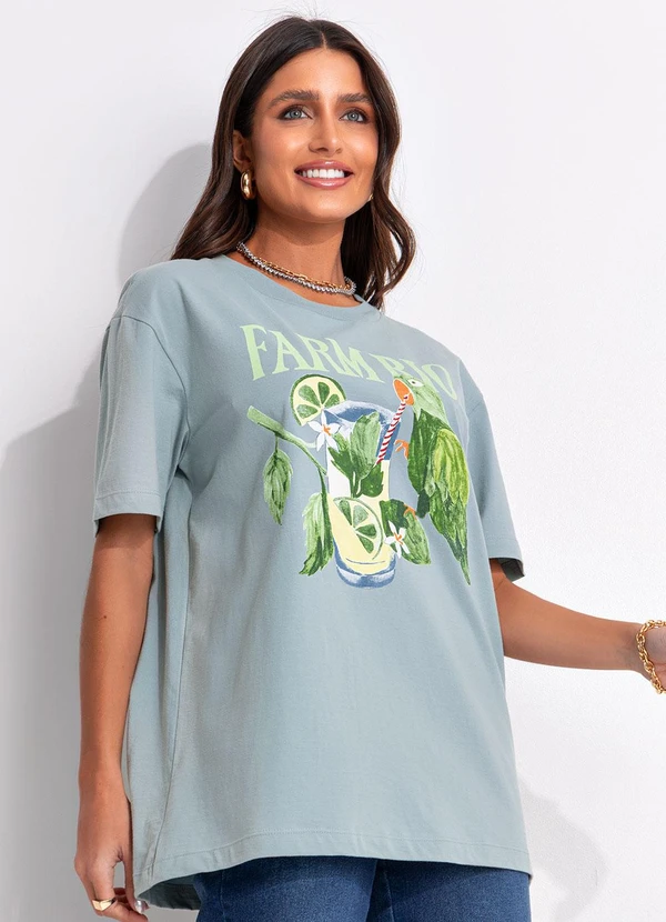 Farm - T-Shirt Média Mojito Rio Azul 5