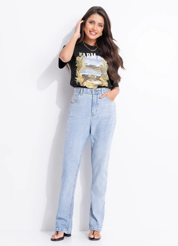 Farm - T-Shirt Média Moldura Conchas Preto 5