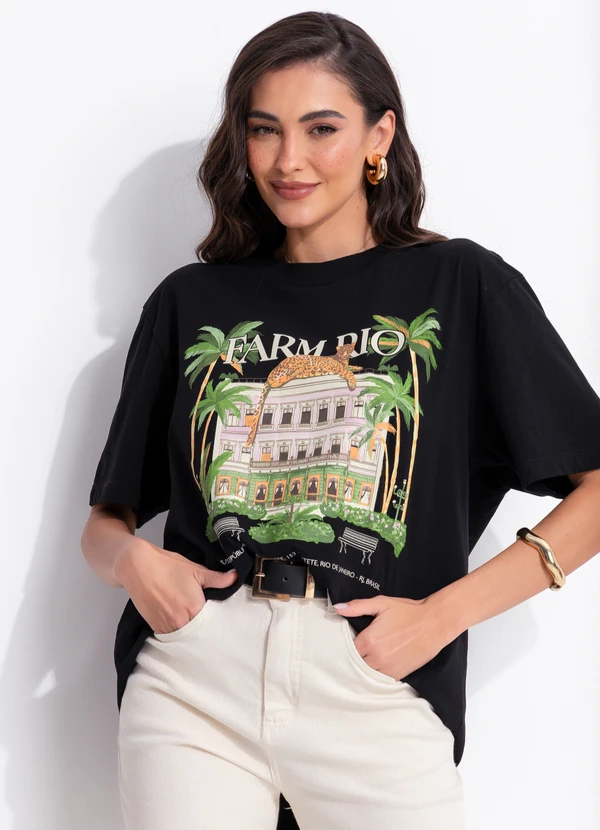 Farm - T-Shirt Média Museu da República Preto