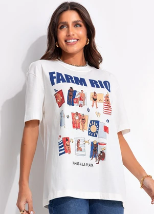 Farm - T-Shirt Média Playa Off White - FARM