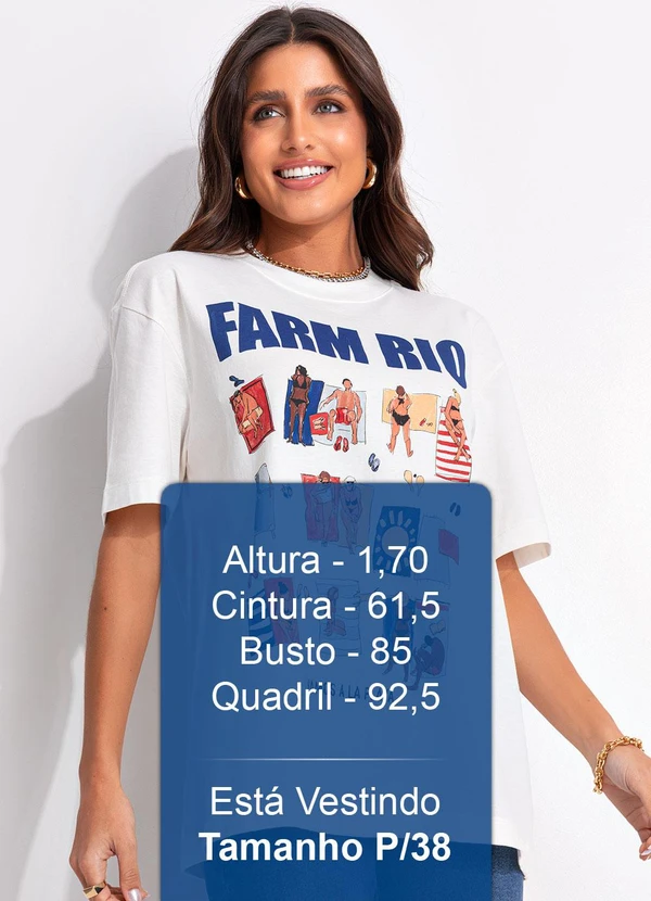Farm - T-Shirt Média Playa Off White 6