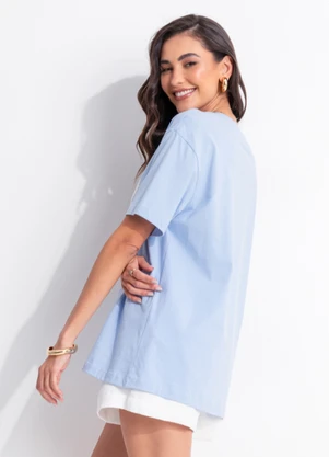 Farm - T-Shirt Média Rio de Renda Azul - FARM